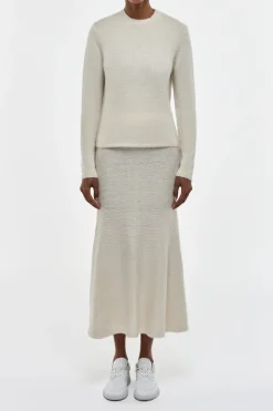 Titus Knit Sweater in Ivory Cashmere
