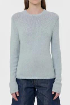 Titus Knit Sweater in Light Blue Cashmere