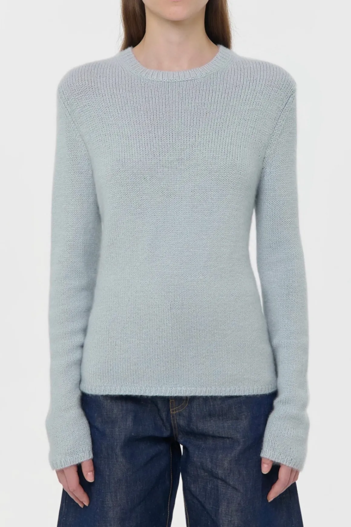 Titus Knit Sweater in Light Blue Cashmere