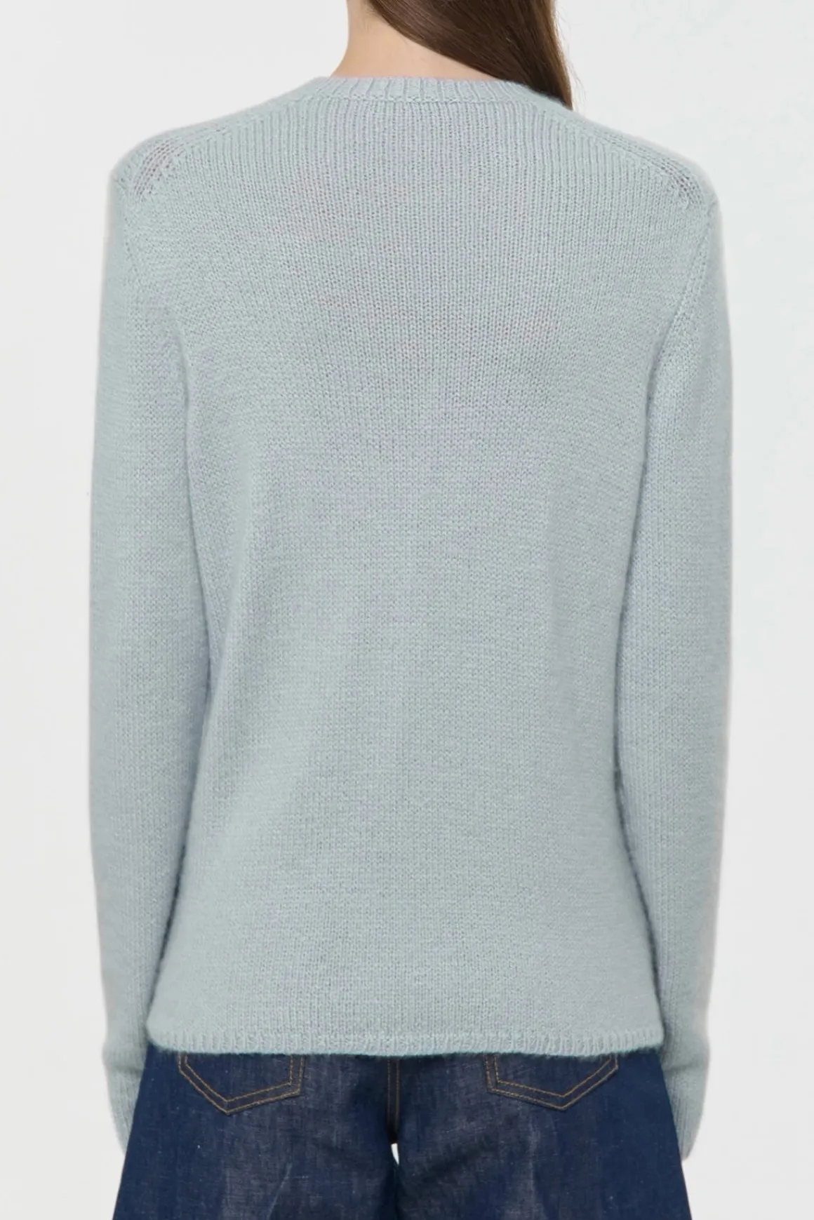 Titus Knit Sweater in Light Blue Cashmere
