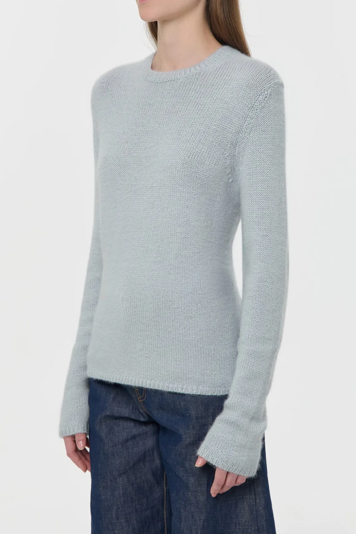 Titus Knit Sweater in Light Blue Cashmere