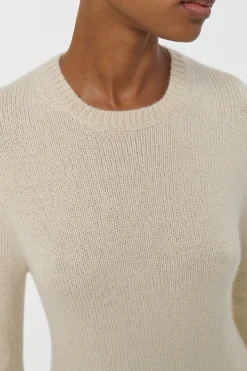 Titus Knit Sweater in Off White Cashmere
