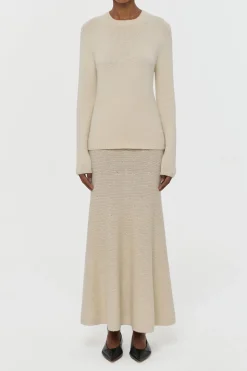 Titus Knit Sweater in Off White Cashmere
