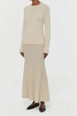 Titus Knit Sweater in Off White Cashmere