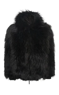 Tom Hoody Jacket in Black Cashmere Shearling