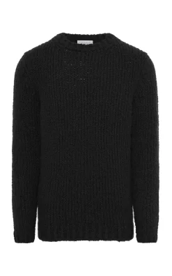 Typhon Knit Sweater in Black Cashmere Boucle