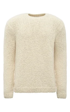 Typhon Knit Sweater in Ivory Cashmere Boucle
