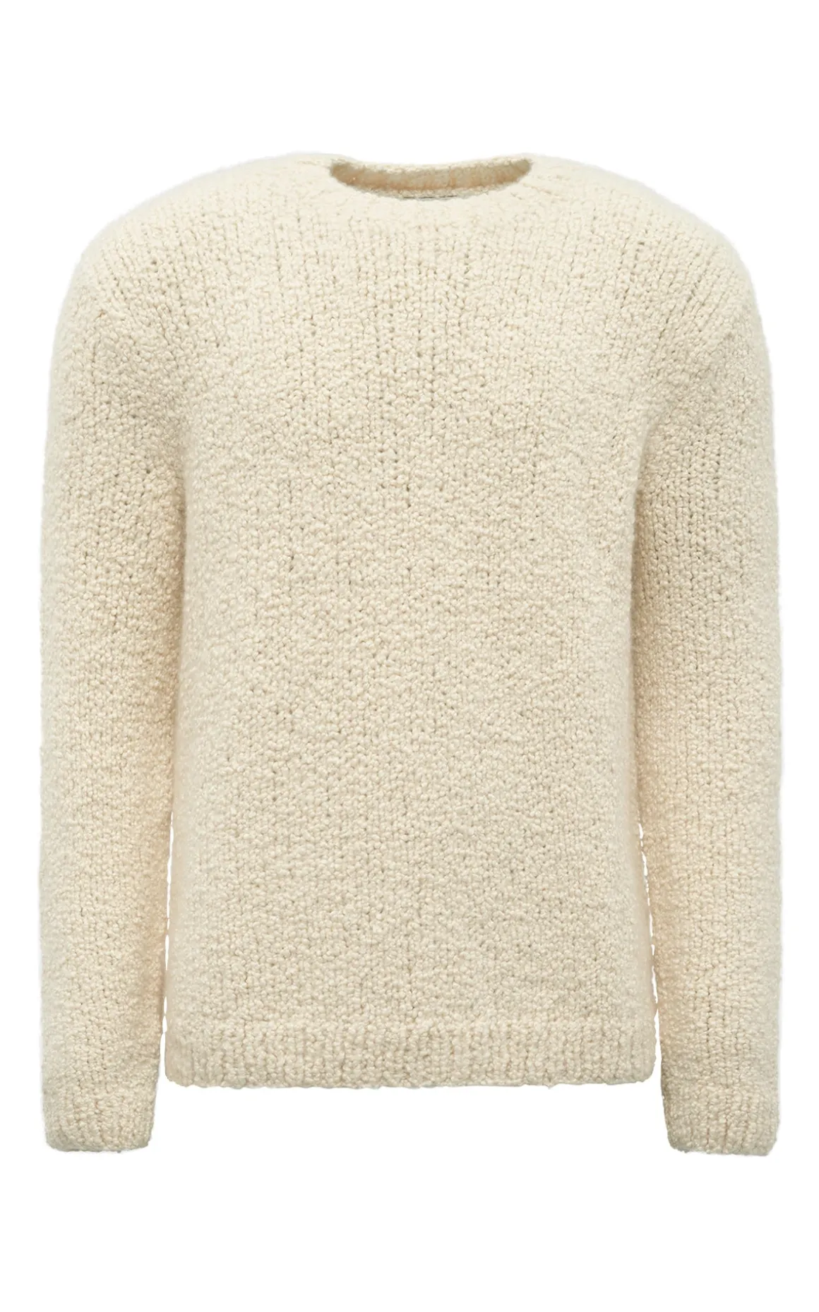 Typhon Knit Sweater in Ivory Cashmere Boucle
