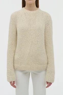 Typhon Knit Sweater in Ivory Cashmere Boucle