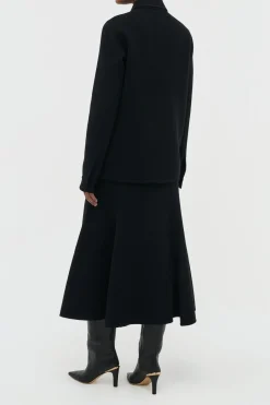 Ulu Chore Jacket in Black Double-face Recycled Cashmere