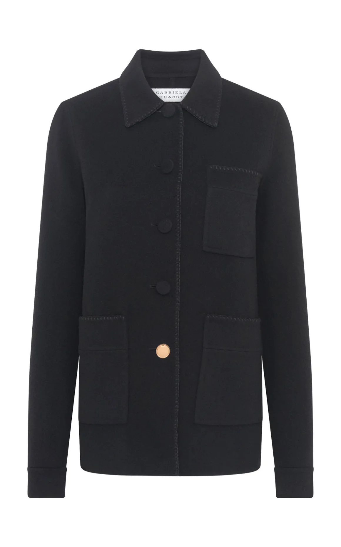 Ulu Chore Jacket in Black Double-face Recycled Cashmere