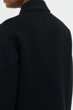 Ulu Chore Jacket in Black Double-face Recycled Cashmere
