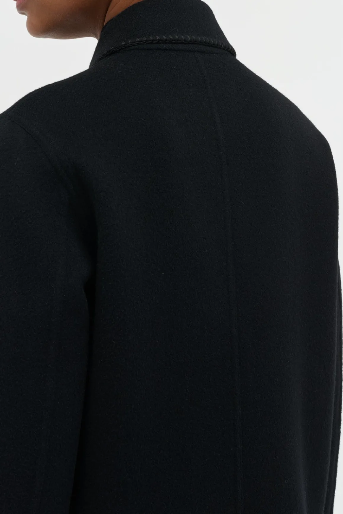 Ulu Chore Jacket in Black Double-face Recycled Cashmere