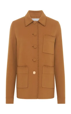 Ulu Chore Jacket in Yellow Ochre Double-face Recycled Cashmere