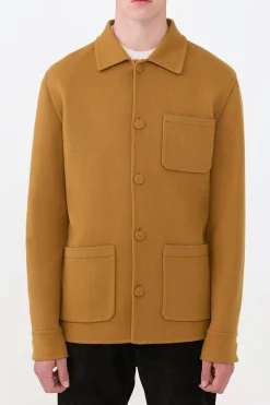 Ulu Chore Jacket in Yellow Ochre Double-face Recycled Cashmere