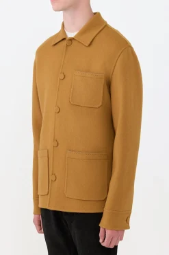 Ulu Chore Jacket in Yellow Ochre Double-face Recycled Cashmere