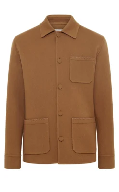 Ulu Chore Jacket in Yellow Ochre Double-face Recycled Cashmere