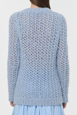 Veralune Knit Crewneck Sweater in Light Blue Welfat Cashmere