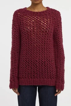 Veralune Knit Crewneck Sweater in Bordeaux Welfat Cashmere