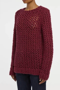 Veralune Knit Crewneck Sweater in Bordeaux Welfat Cashmere