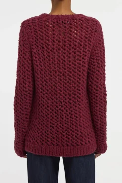 Veralune Knit Crewneck Sweater in Bordeaux Welfat Cashmere