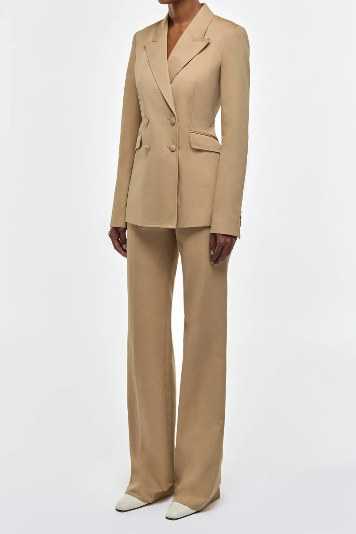 Vesta Flare Pant in Camel Light Sea Island Cotton Twill
