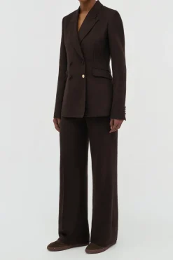Vesta Flare Pant in Chocolate Winter Silk