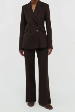 Vesta Flare Pant in Chocolate Winter Silk