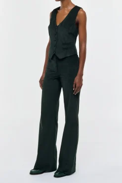 Vesta Flare Pant in English Green Sea Island Cotton Corduroy