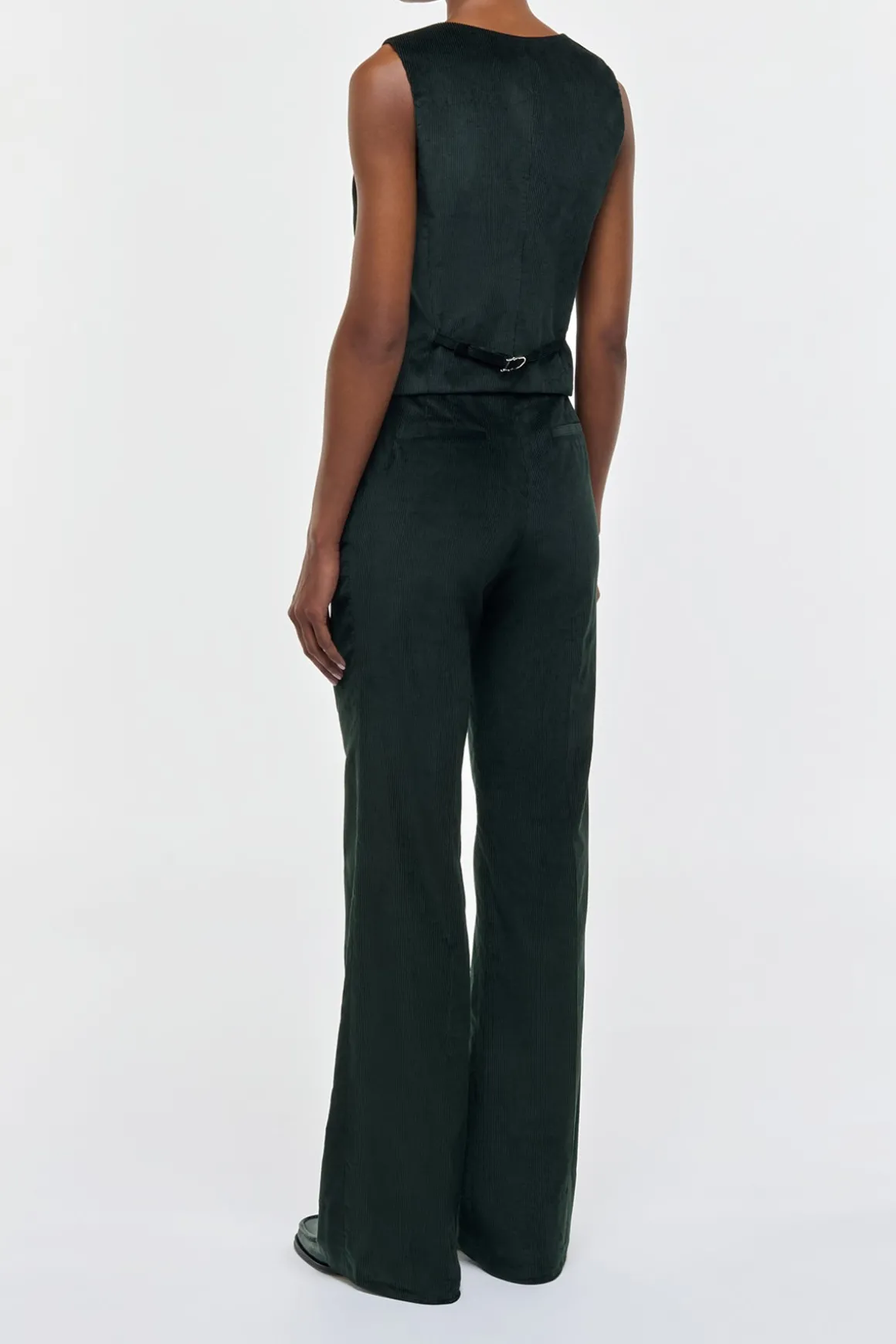 Vesta Flare Pant in English Green Sea Island Cotton Corduroy