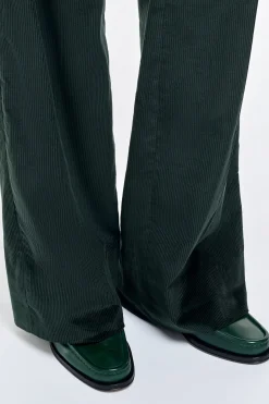 Vesta Flare Pant in English Green Sea Island Cotton Corduroy
