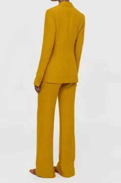 Vesta Flare Pant in Golden Birch Linen Twill