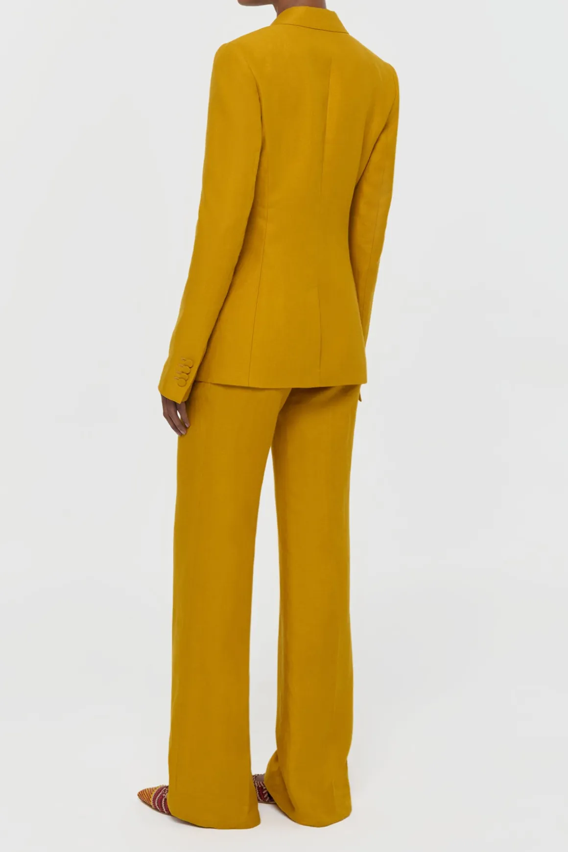 Vesta Flare Pant in Golden Birch Linen Twill