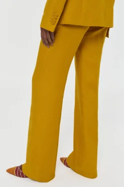 Vesta Flare Pant in Golden Birch Linen Twill