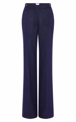 Vesta Flare Pant in Navy Winter Silk