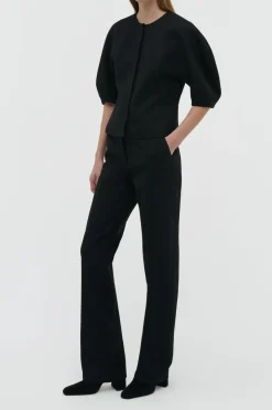 Waverly Top in Black Recycled Wool