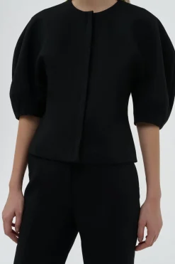 Waverly Top in Black Recycled Wool