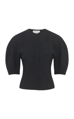 Waverly Top in Black Recycled Wool