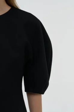 Waverly Top in Black Recycled Wool