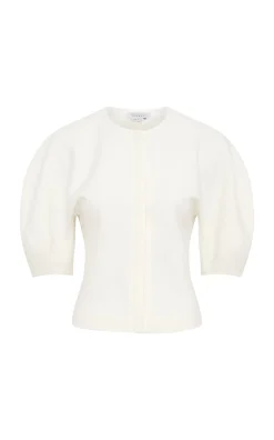 Waverly Top in Ivory Recycled Wool