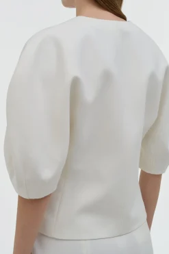 Waverly Top in Ivory Recycled Wool