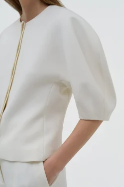 Waverly Top in Ivory Recycled Wool