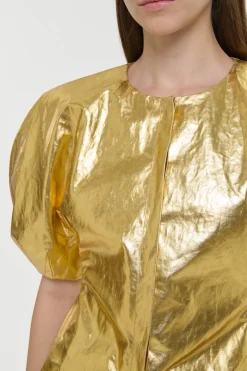 Waverly Top in Metallic Gold Linen Twill