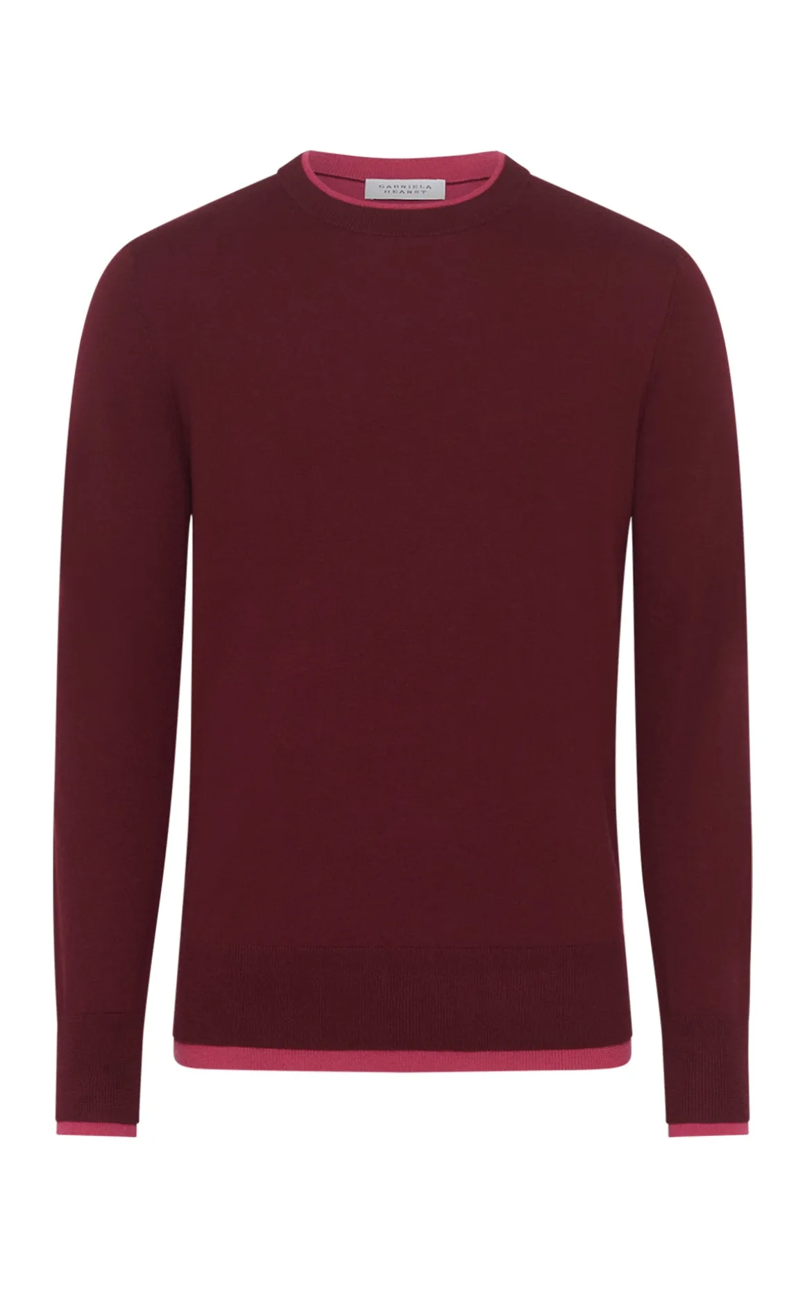Wells Reversible Knit Sweater in Bordeaux & Fuchsia Cashmere Silk