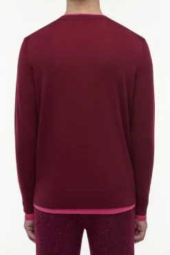 Wells Reversible Knit Sweater in Bordeaux & Fuchsia Cashmere Silk