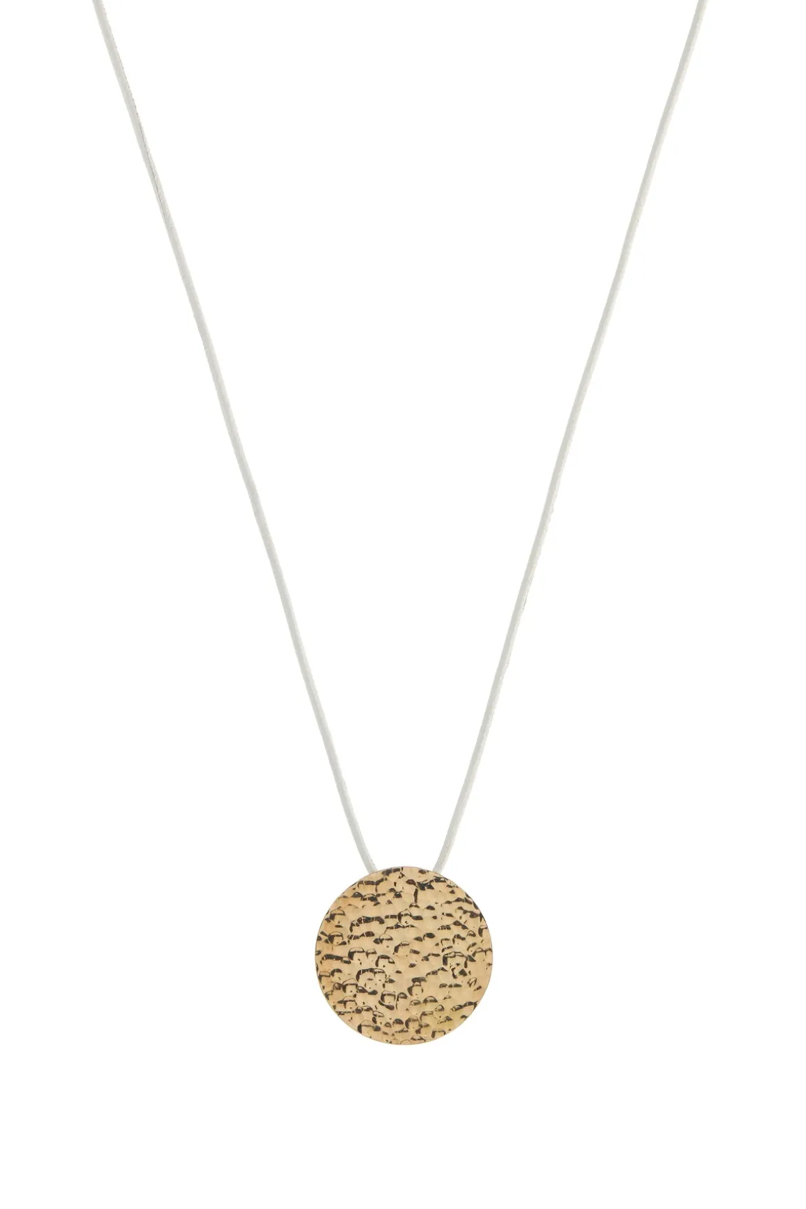 Wheel of Fortune Pendant in 18K Yellow Gold (White Leather Cord)