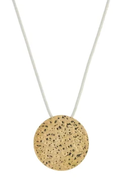 Wheel of Fortune Pendant in 18K Yellow Gold (White Leather Cord)