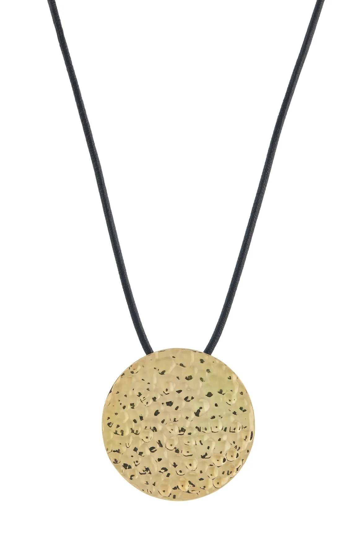 Wheel of Fortune Pendant in 18K Yellow Gold (Black Leather Cord)