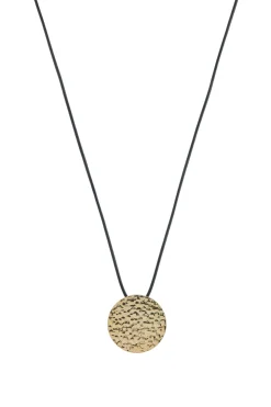 Wheel of Fortune Pendant in 18K Yellow Gold (Black Leather Cord)