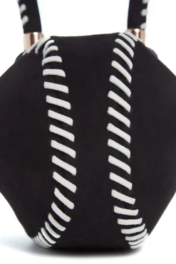 Whipstitch Demi Bag in Black Suede